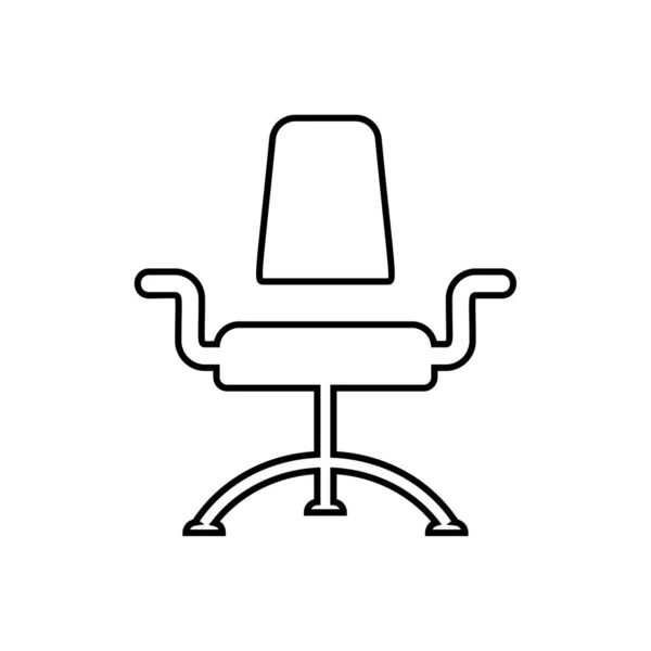 Ícone Cadeira Escritório Moderno Linha Arte Vetor Preto —  Vetores de Stock