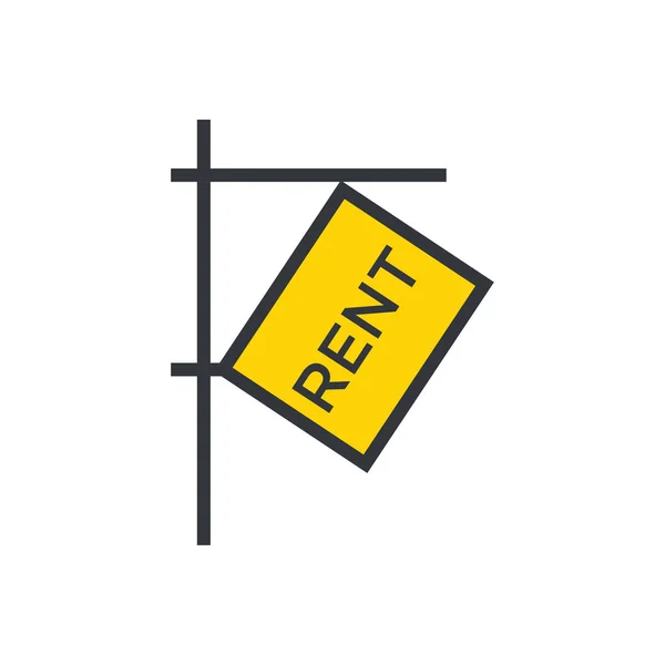 Rent Sign Linear Fill Icon Vector — Stock Vector