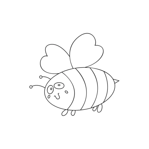 Love Bee Icon Valentine Cute Bee Illustration Linearer Stilikon Vektor — Stockvektor