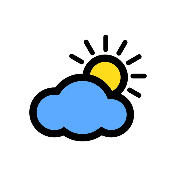 Icono Nube Solar Relleno Lineal Vector — Vector de stock