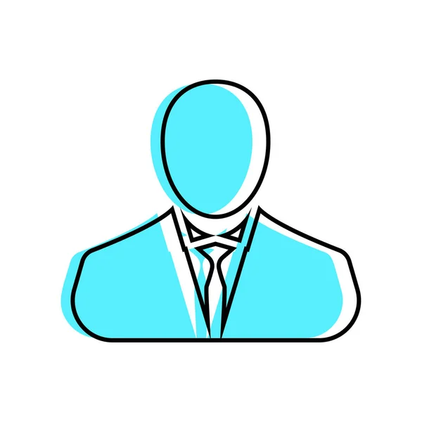 Üzletember Lineáris Kitöltés Ikon Vector Üzletember Avatar Profil Kép Vonal — Stock Vector