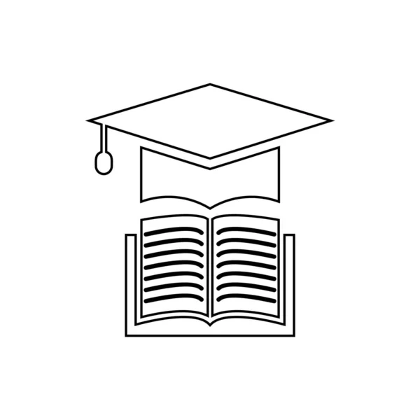 书与向量毕业帽子 教育图标 学术大学帽子例证 — 图库矢量图片