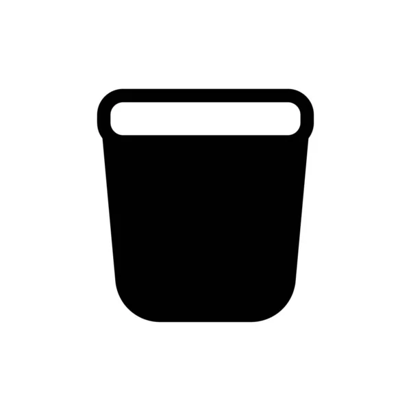 Glyph Icono Cesta Compra Vector Negro — Vector de stock