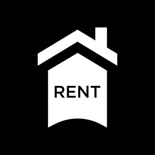 房屋租金标志图标向量白色 字形房屋租金标志 — 图库矢量图片