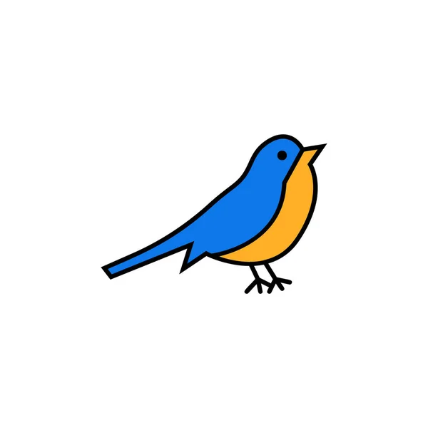 Icono Pájaro Plano Ilustración Del Símbolo Signo Vector Aves Vector — Vector de stock