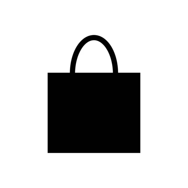 Shopping Bag Commercial Glyph Icon Vector Black — Stock Vector