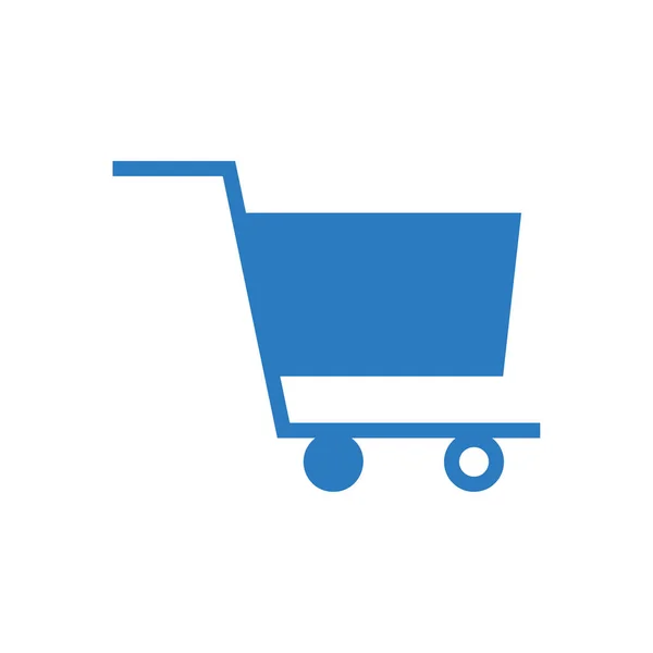 Bevásárlókosár Ikon Karakterjel Cart Ikon Vektor Kék — Stock Vector
