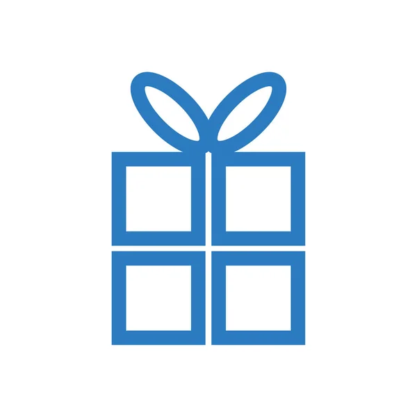 Delivery Box Gift Box Line Art Vector Icon Blue — Stock Vector