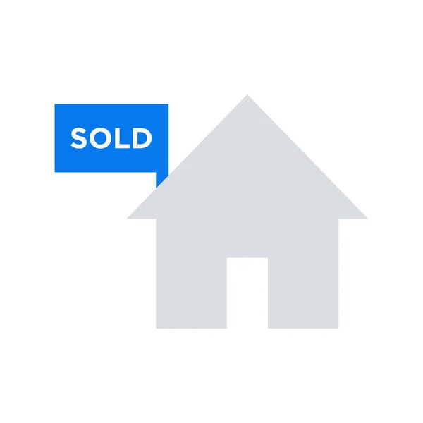 Σπίτι Πωλείται Πινακίδα Σύμβολο Επίπεδο Διάνυσμα — Διανυσματικό Αρχείο