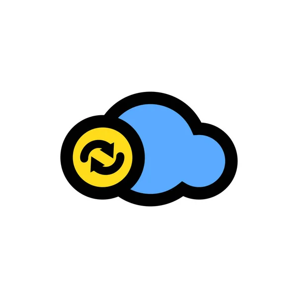 Refrescante Nube Icono Lineal Relleno Vector — Vector de stock