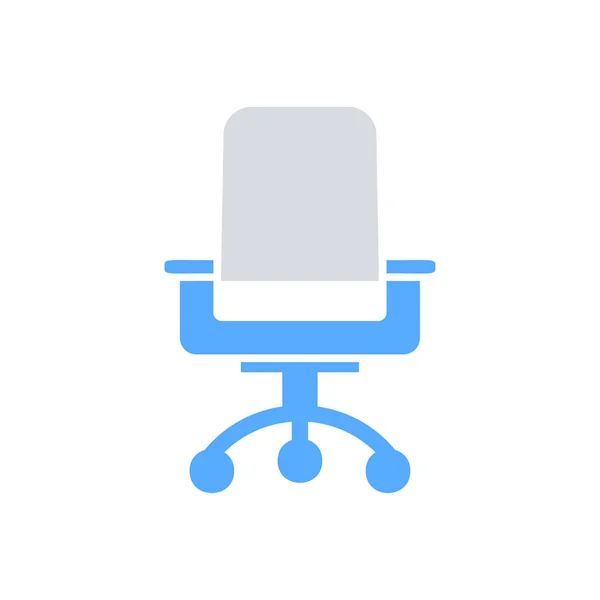 Ícone Cadeira Escritório Moderno Vetor Plana —  Vetores de Stock
