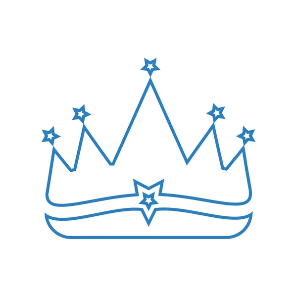 Crown Line Art Icon Vector Blue — Stock Vector