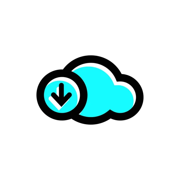 Glyphe Icône Cloud Vector Noir — Image vectorielle
