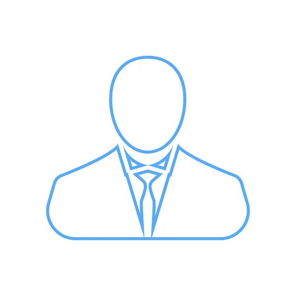 Geschäftsmann Lineares Symbol Blau Vektor Geschäftsmann Avatar Profil Bild Linie — Stockvektor