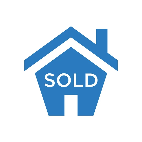 Σπίτι Πωλείται Πινακίδα Εικονίδιο Διάνυσμα Μπλε Γλύφου Πωλείται Σπίτι — Διανυσματικό Αρχείο