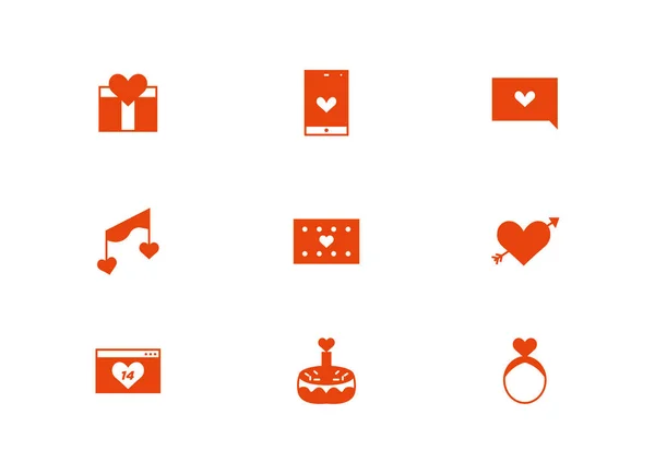 Premium Set Von Herz Glyphen Symbolen Einfaches Piktogramm Set Valentinssymbole — Stockvektor