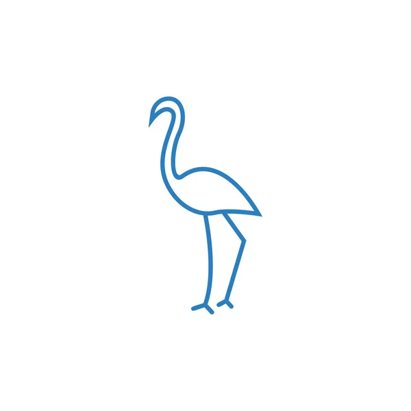 Flamingo Icon Vector Template Teken — Stockvector