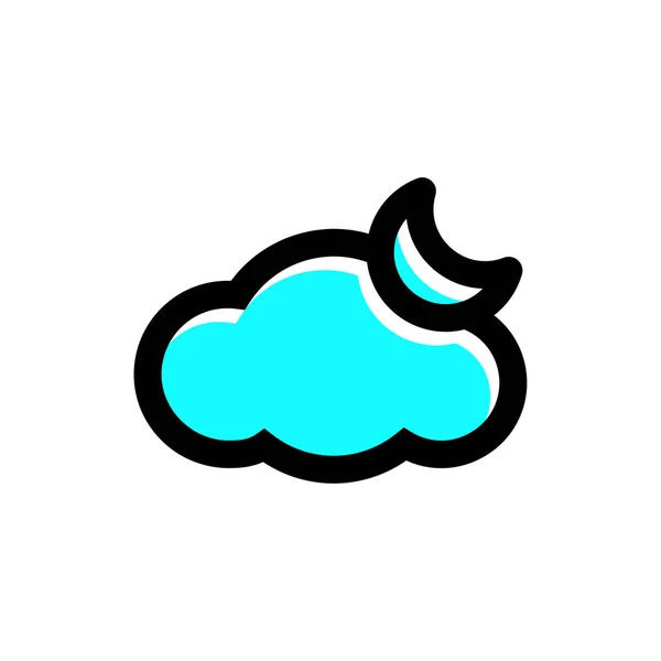 Glifo Icono Nube Vector Negro — Vector de stock