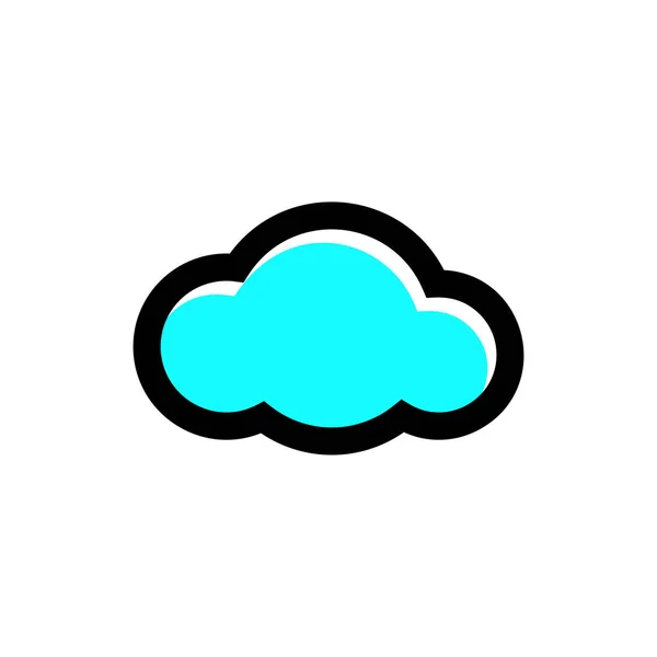 Cloud Icon Line Vector White — Stock Vector