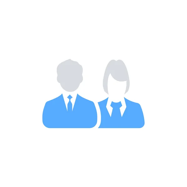 Male Female Business People Icon Flat Men Women Icon Vector — Stock Vector