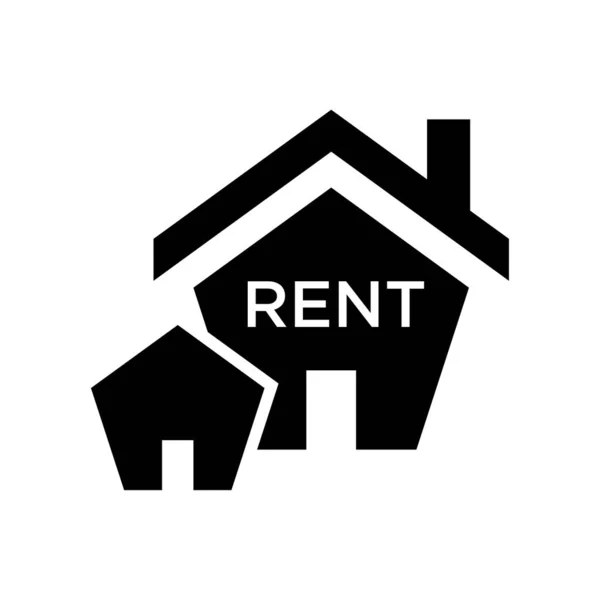 房屋租金标志图标向量黑色 字形房屋租金标志 — 图库矢量图片