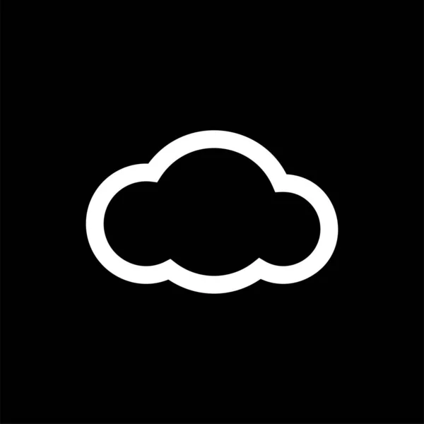 Ligne Icône Cloud Blanc Vectoriel — Image vectorielle
