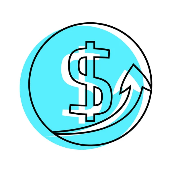Ikona Růstového Znaku Dolaru Symbol Pro Lineární Výplň — Stockový vektor