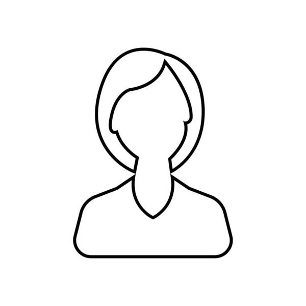 Icono Arte Línea Mujeres Negocios Vector Chica Negocios Avatar Perfil — Vector de stock