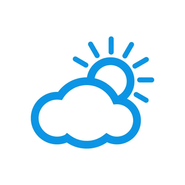 Glifo Ícone Sun Cloud Vector Azul — Vetor de Stock