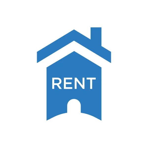 房屋租金标志图标向量蓝色 字形房屋租金标志 — 图库矢量图片