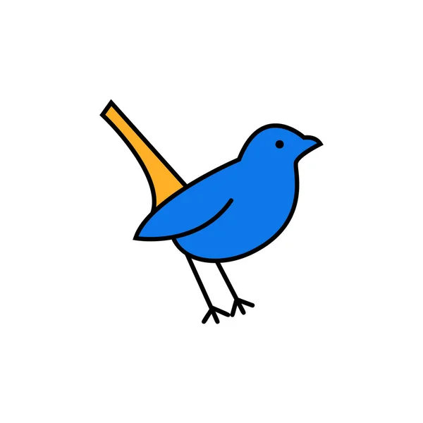 Icono Pájaro Plano Ilustración Del Símbolo Signo Vector Aves Vector — Vector de stock