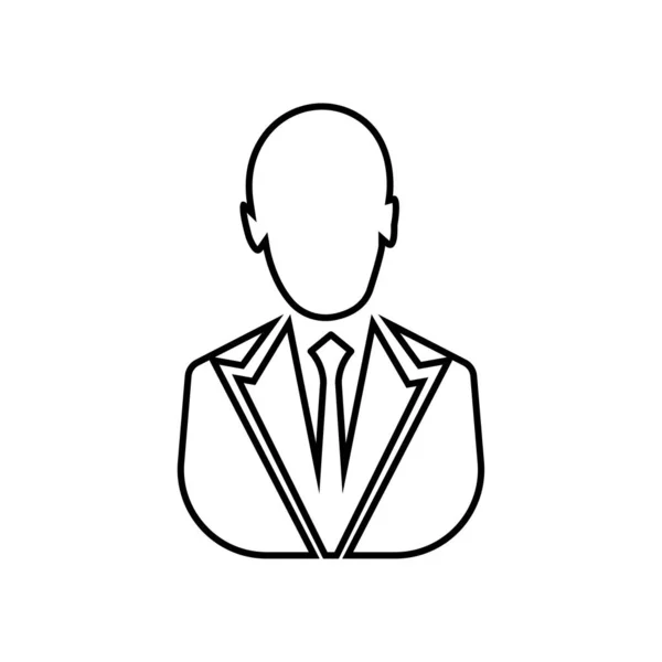 Üzletember Lineáris Ikon Vector Üzletember Avatar Profil Kép Vonal Művészeti — Stock Vector