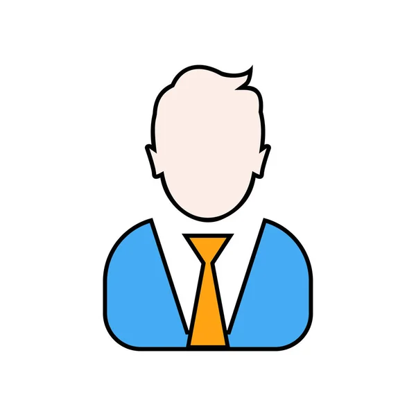 Icono Relleno Lineal Hombre Negocios Vector Hombre Negocios Avatar Perfil — Archivo Imágenes Vectoriales