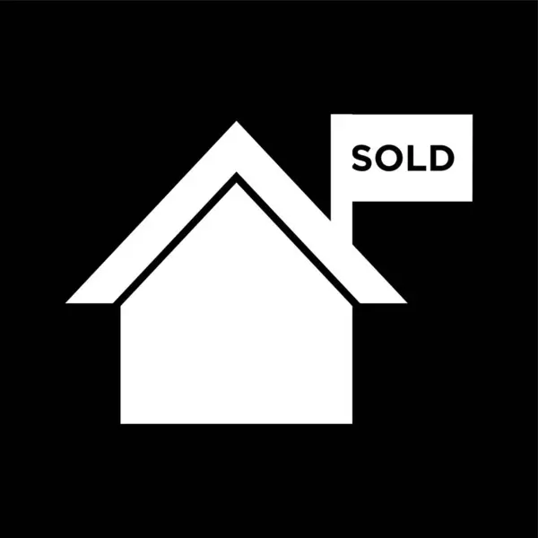 House Sold Sign Icon White — Stock Vector