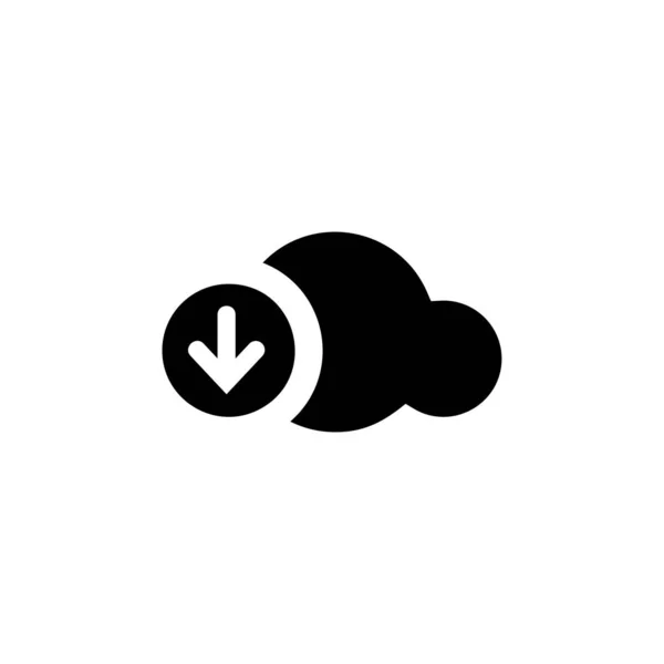 Download Cloud Icon Glyph Vector Black — Stock Vector