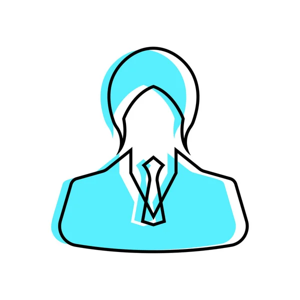 Business Women Lineaire Fill Icon Vector Business Meisje Avatar Profiel — Stockvector
