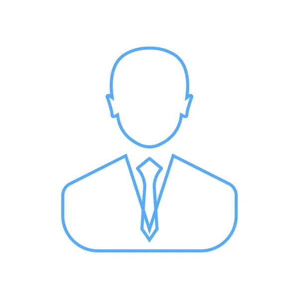 Adamı Doğrusal Simge Mavi Vector Adamı Avatar Profil Resim Çizgi — Stok Vektör