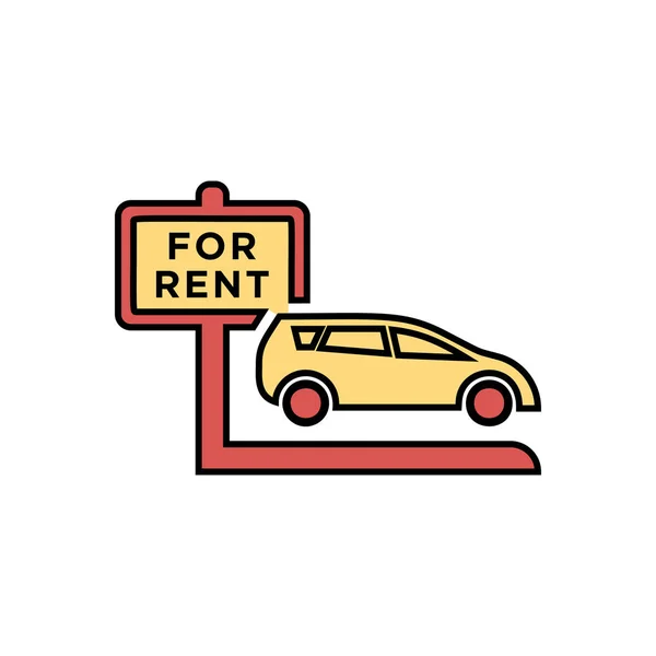 Rent Car Vector Icon Autovermietung Symbol — Stockvektor