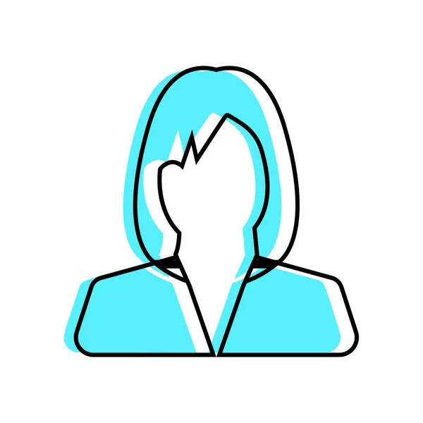 Kobiety Biznesu Ikona Wypełnienia Liniowego Wektor Biznes Dziewczyna Avatar Obraz — Wektor stockowy