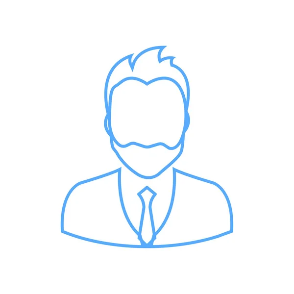 Üzletember Lineáris Ikon Kék Vector Üzletember Avatar Profil Kép Vonal — Stock Vector