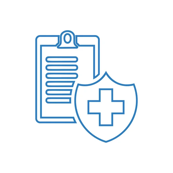 Formulaire Protection Santé Document Médical Signe — Image vectorielle