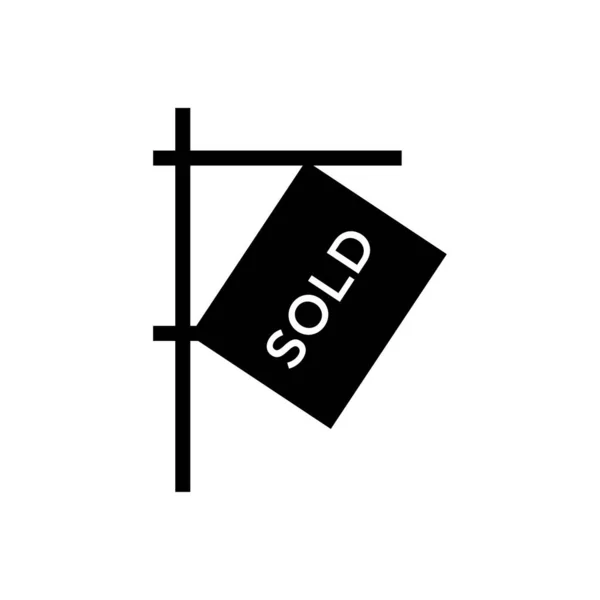 Sold Sign Icon Vector Black Vector — Stock Vector