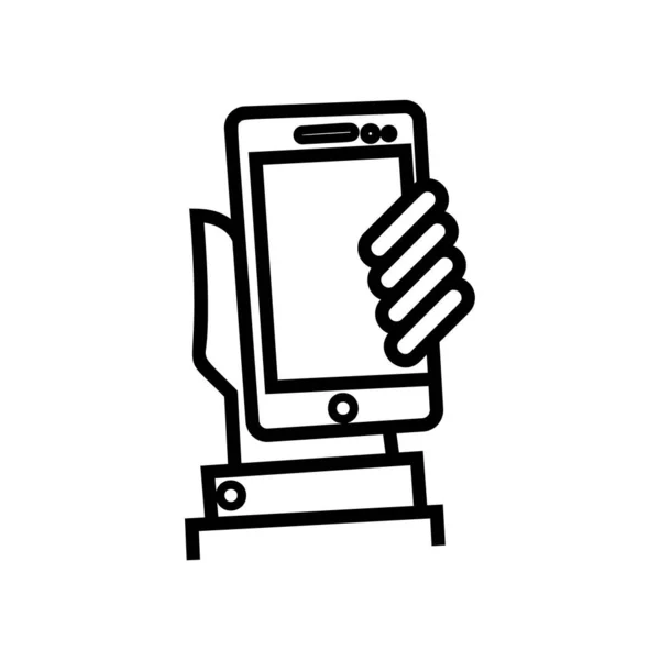Icona Del Cellulare Mano Vettore — Vettoriale Stock