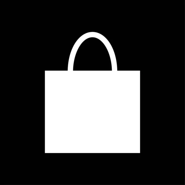 Einkaufstasche Kommerzielle Glyphen Symbol Vektor Weiß — Stockvektor