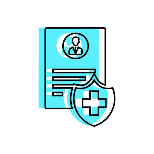 Dokumen Identifikasi Ikon Dokumen Asuransi Kesehatan Vektor - Stok Vektor