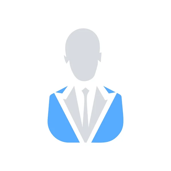 Hombre Negocios Icono Plano Vector Hombre Negocios Avatar Perfil Imagen — Vector de stock