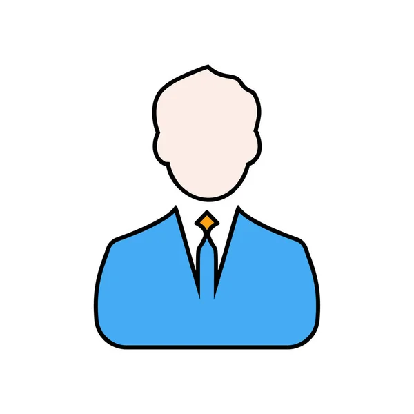 Businessman Linear Fill Icon Vector Businessman Avatar Profile Picture Line — Stock Vector