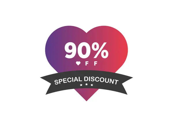 Desconto Promoção Venda Cartaz Brilhante Banner Anúncios Valentine Day Sale — Vetor de Stock
