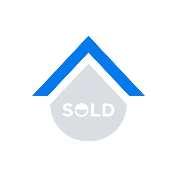 House Sold Sign Icon Flat Vector — Stock Vector