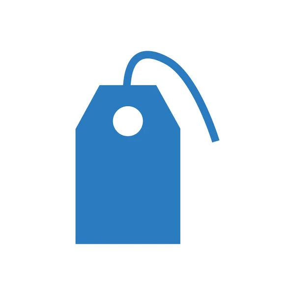 Price Tag Glyph Blue Icon Vector — Stock Vector